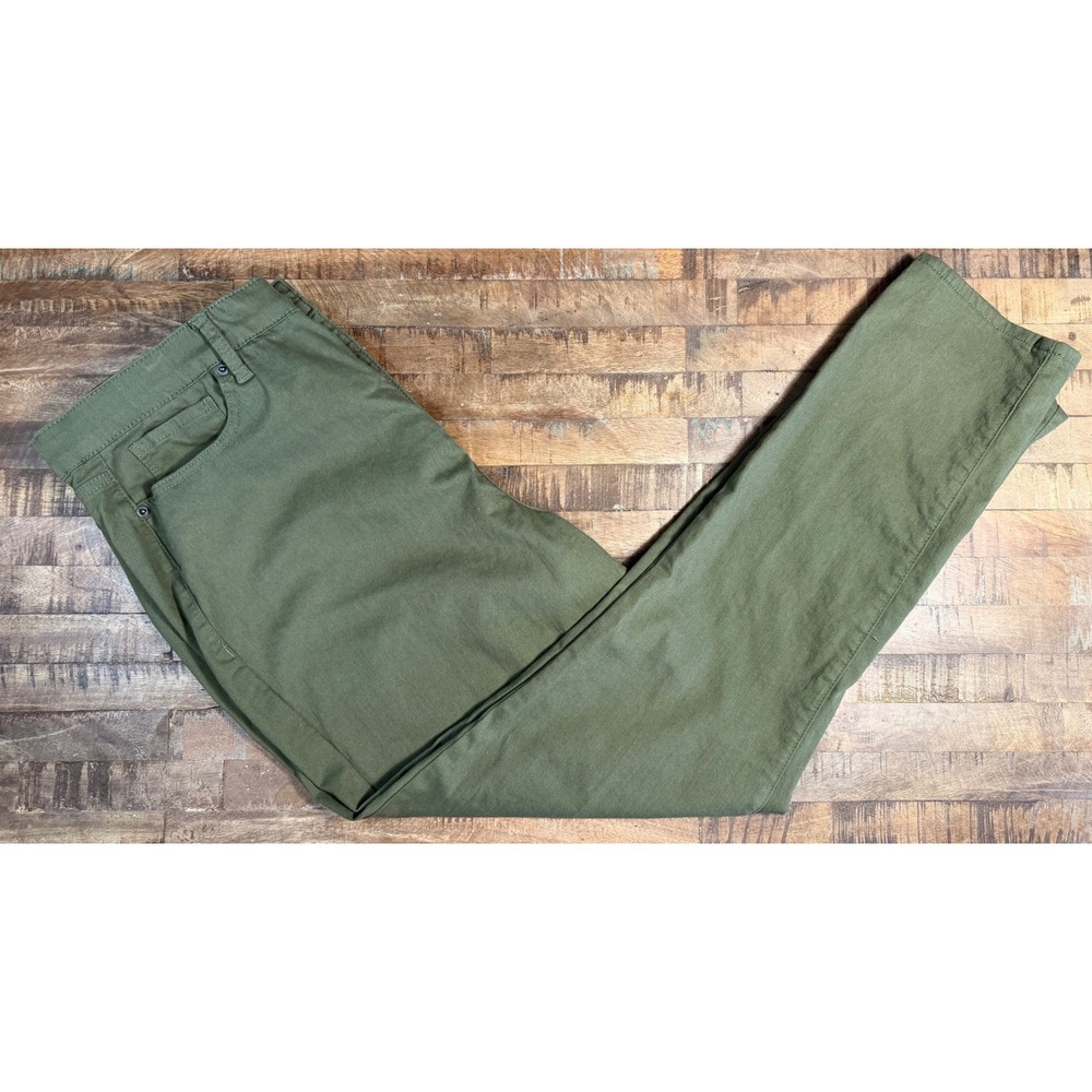 NY&C Curvy High Rise Super Skinny Ankle Pants Olive Green 18